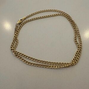 14K Solid Yellow Gold Curb Chain Necklace | 16”